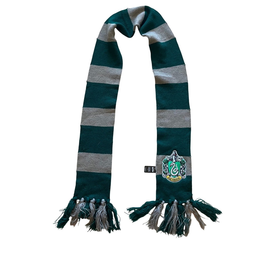 Harry Potter Slytherin House Scarf Rubies Green Grey StripeKnit Accessory